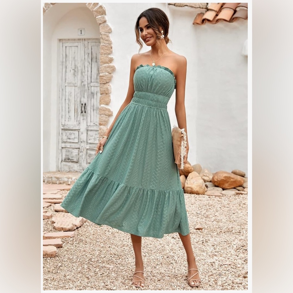 Elegant Green Midi Dress